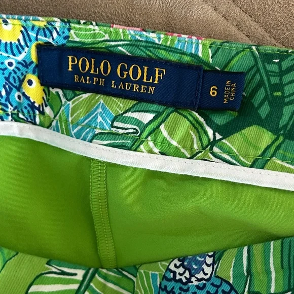 Polo Golf Ralph Lauren Lilly Jungle Print Pink Leopard Peacock Skort Size 6 NWOT - Picture 7 of 9